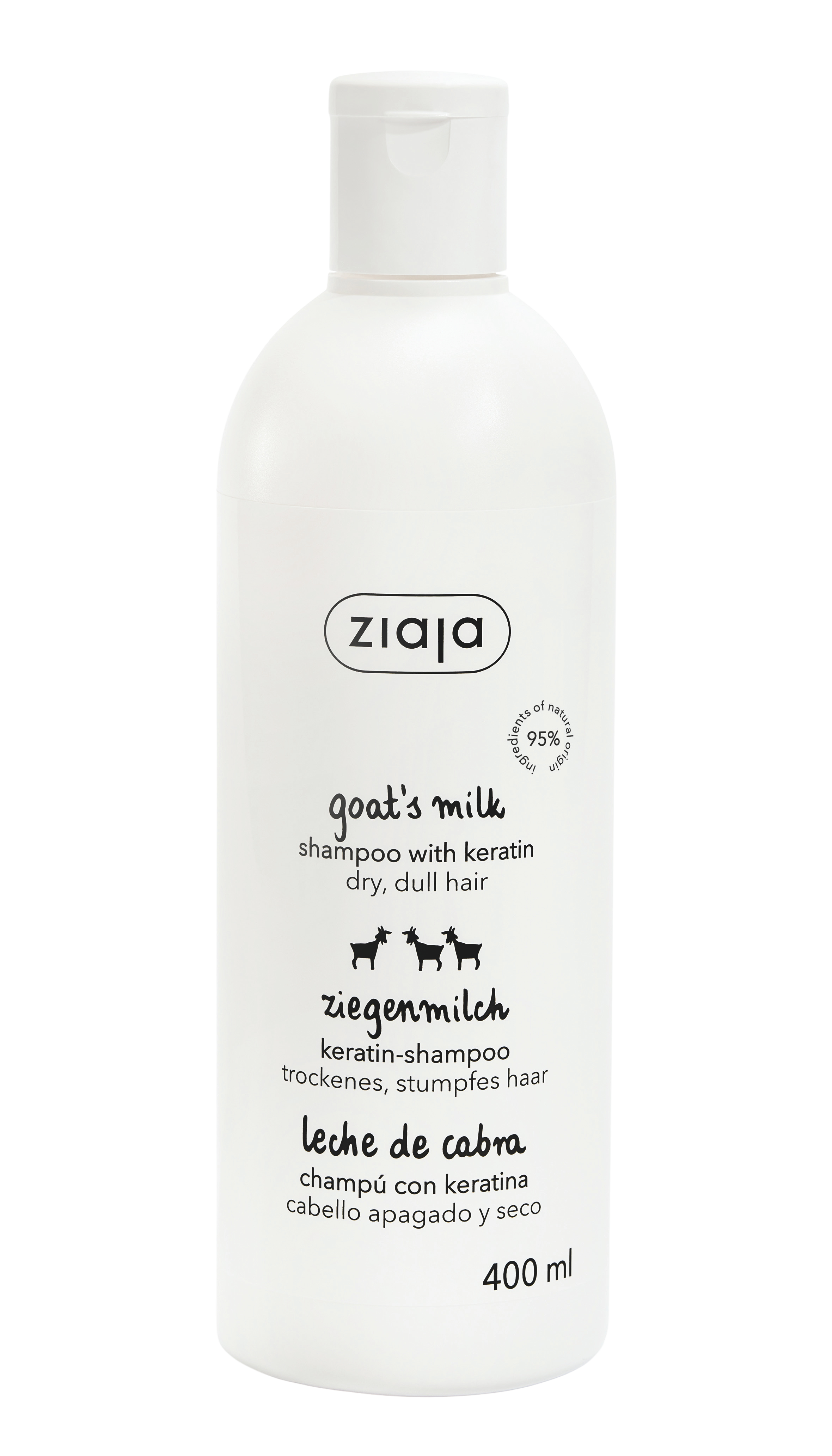 Ziaja Goat`s Milk - Sampon reparator cu proteine din lapte de capra, 400 ml
